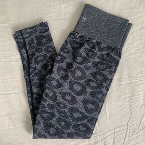 Like new! NVGTN black Speckled Leopard Leggings Medium